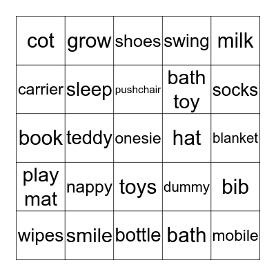 Baby shower bingo  Bingo Card