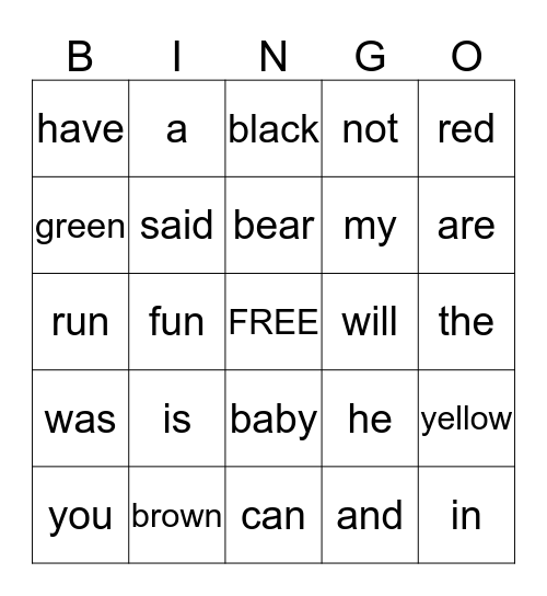 Wordy Worm Bingo Card