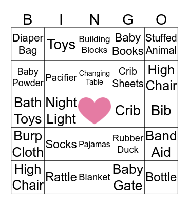 Baby Bingo Card