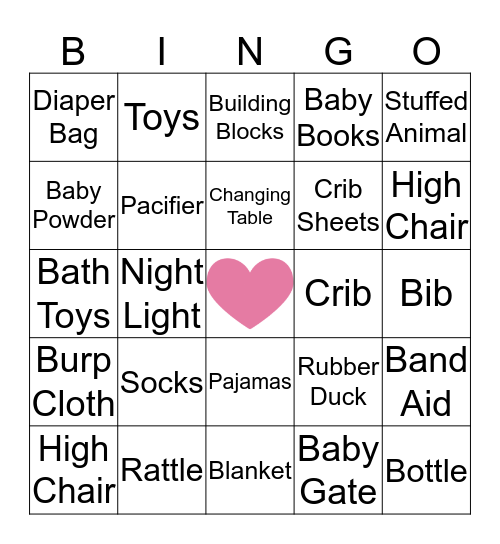 Baby Bingo Card