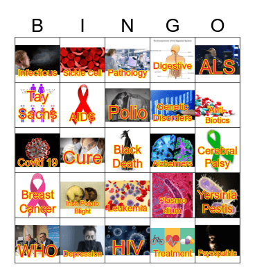 Pathology: Disease & Disorders Bingo Card