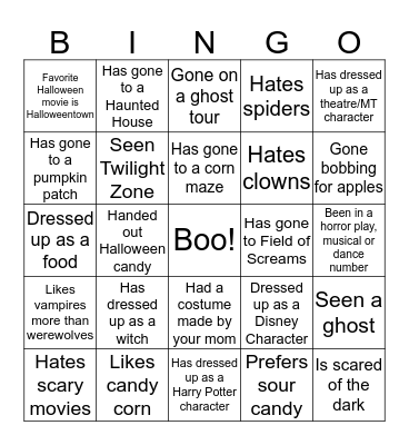 SPACO Spooky Bingo Card