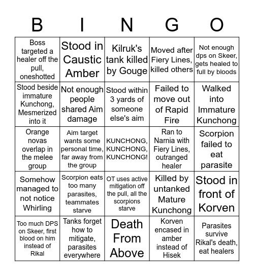 Idiot Bingo: Heroic Paragons Edition Bingo Card