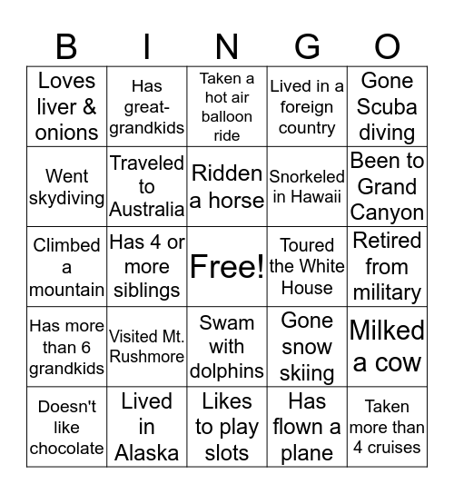 Birthday Bash Bingo Card