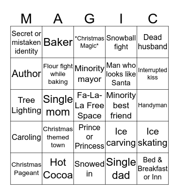 Hallmark Channel Christmas Movie Bingo! Bingo Card