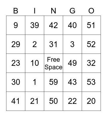 Hawthorne Groves Bingo Card