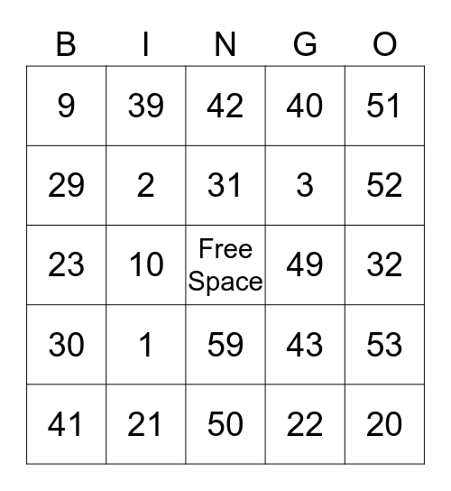 Hawthorne Groves Bingo Card