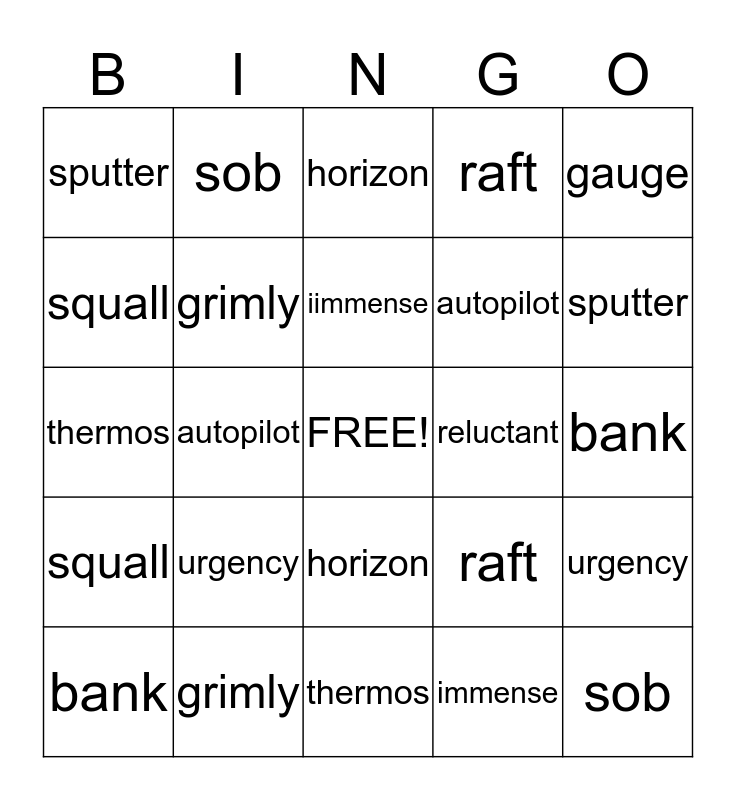 splashdown-vocabulary-bingo-card