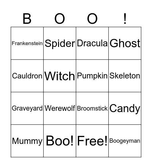 Happy Halloween!  Bingo Card