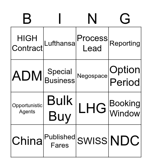 Group Steering Intro Bingo Card