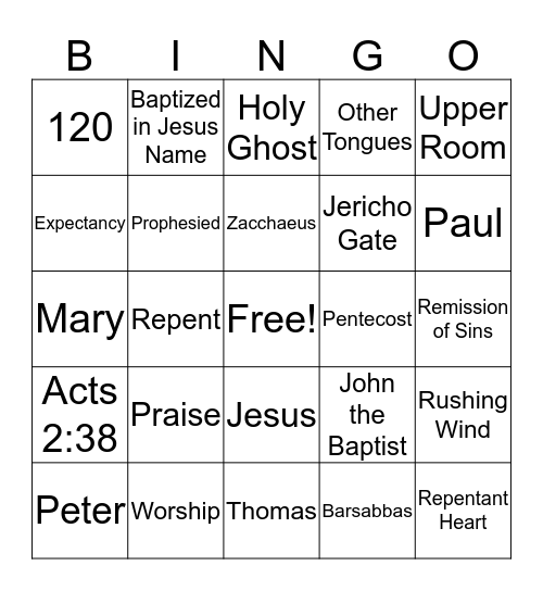 Truth Lessons Bingo Card