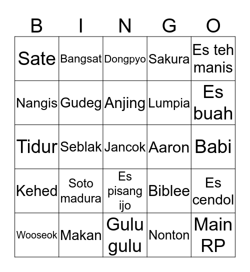 ★ chewy's bingo card ★ Bingo Card