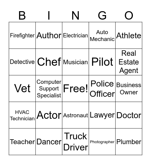 Career Bingo  Bingo Card