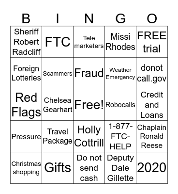 S.A.L.T HOLIDAY BINGO C Bingo Card