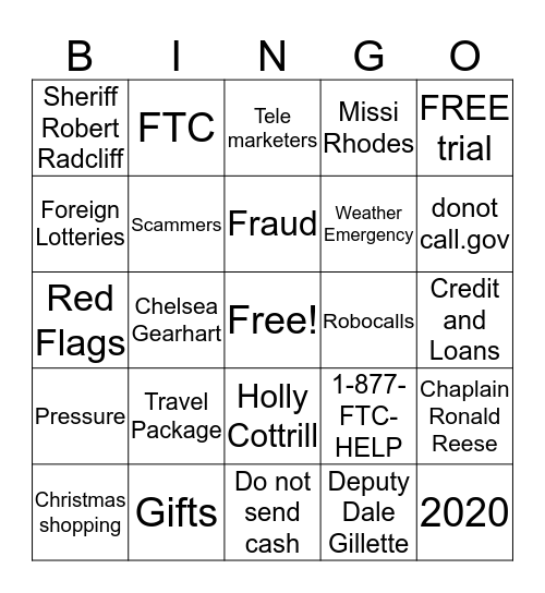 S.A.L.T HOLIDAY BINGO C Bingo Card