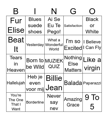MUZIEK QUIZ Bingo Card