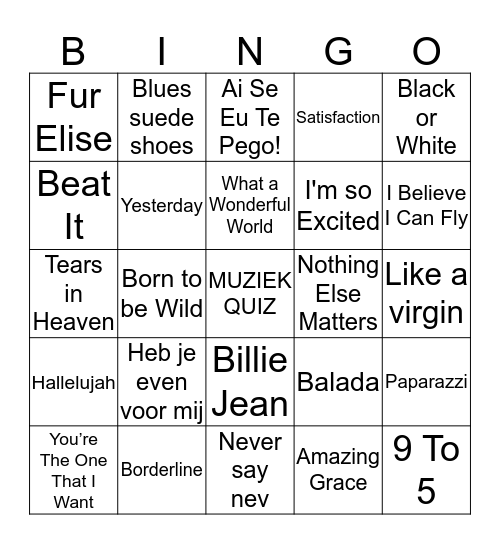 MUZIEK QUIZ Bingo Card