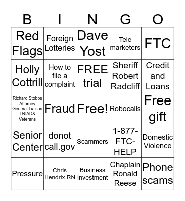 S.A.L.T HOLIDAY BINGO C Bingo Card