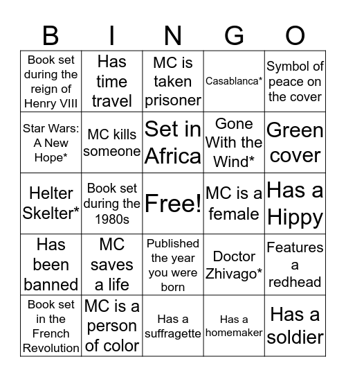 TBL’s History’s Happening BINGO 11/2019 Bingo Card