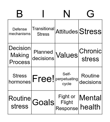 Vocab Bingo Card