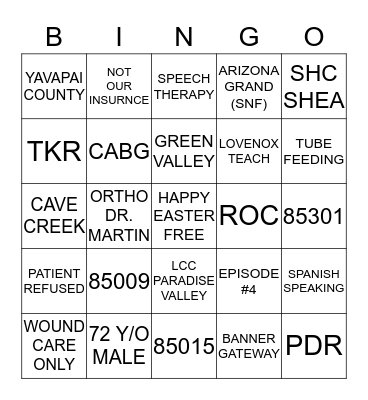 EASTER BINGO Card