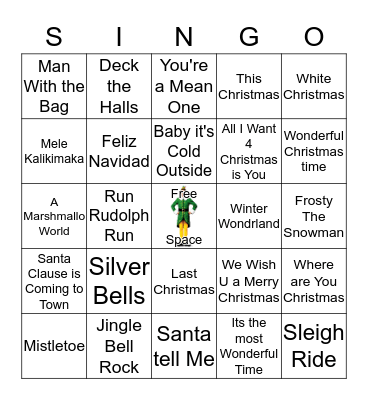Holiday BINGO Card