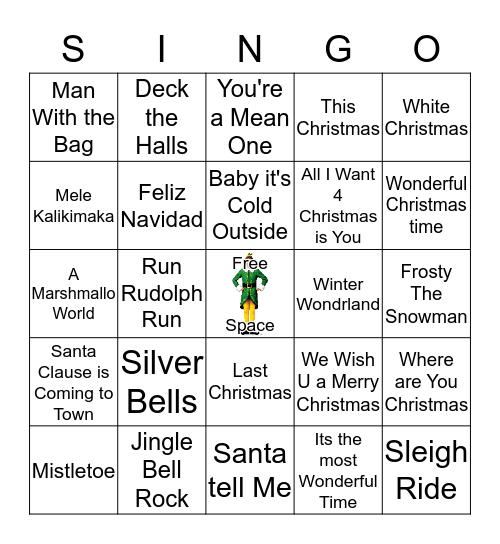Holiday BINGO Card