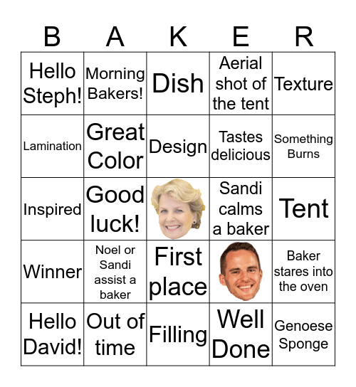 Great British Bake Off Final!!! Bingo Card