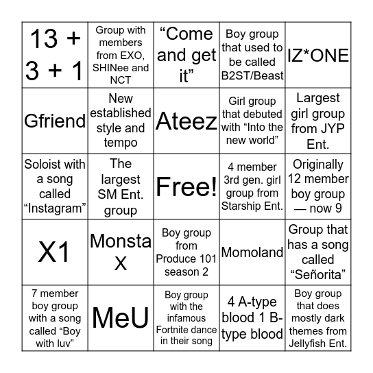 Bingo Bango Bingo Card