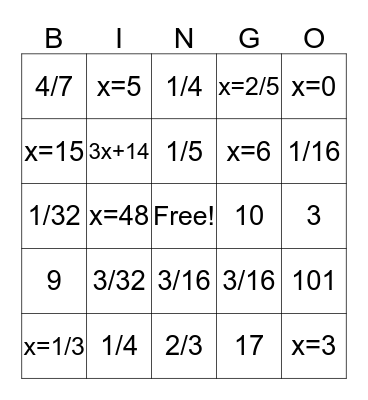 Halloween Bingo Card