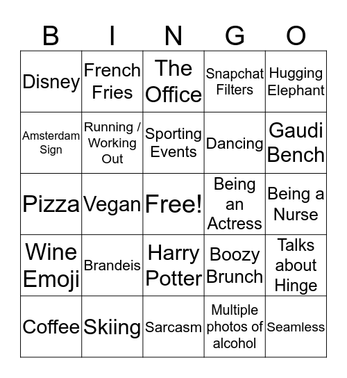 Hinge Bingo Card