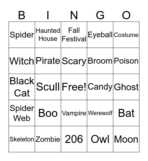 Fall Festival Bingo Card
