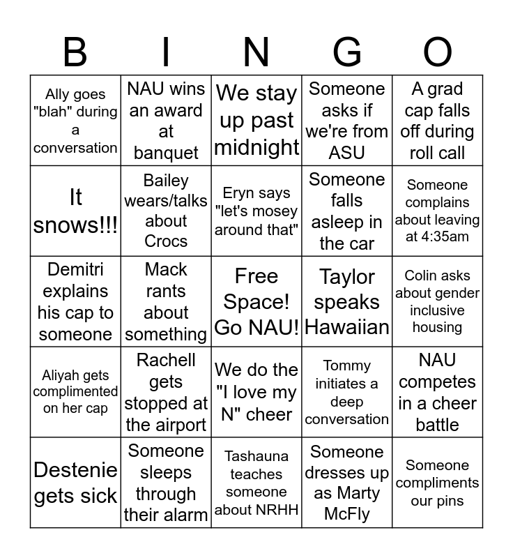 RLC Delegation Bingo! Bingo Card