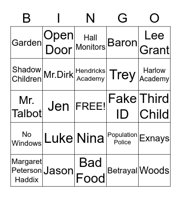 Among The Impostors Bingo Card