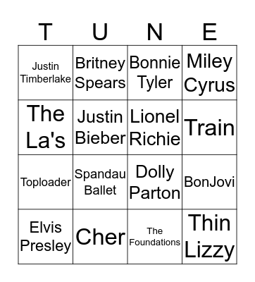 Music Bingo! Bingo Card