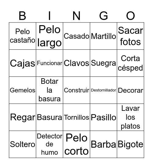 Capitulo 2A  Bingo Card