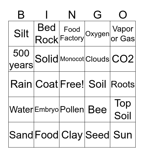 Oh Say Can You Seed BINGO Card