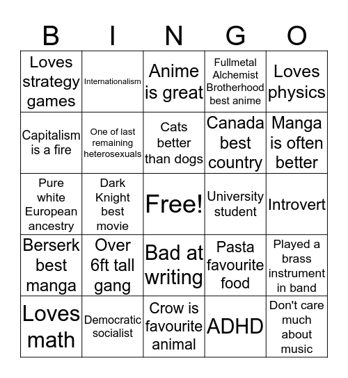 MICHAEL Bingo Card