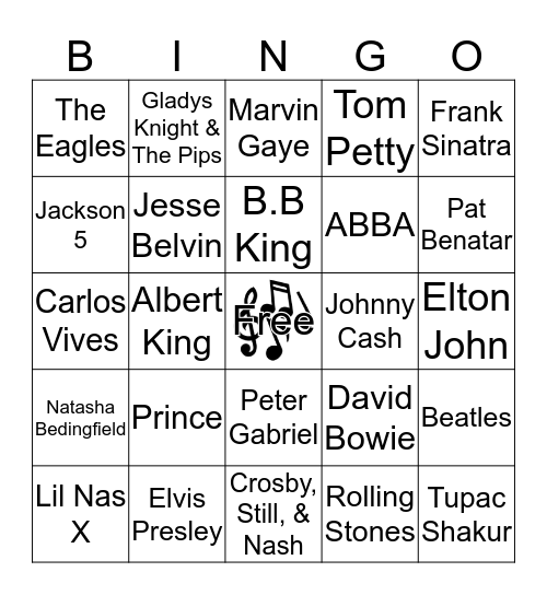 GPLS Staff Day Musical Bingo Card