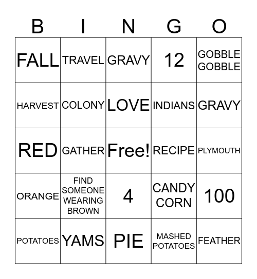 FEAST Bingo Card