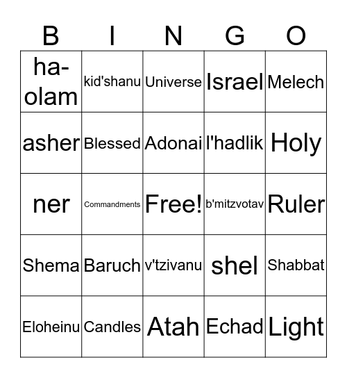 Prayer Bingo Card