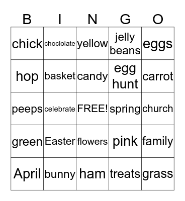 Easter Bingo Card