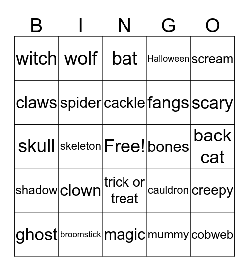 HALLOWEEN BINGO Card