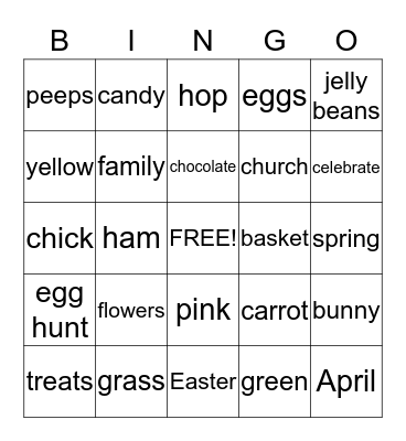 Easter Bingo Card