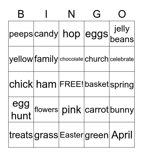 Easter Bingo Card