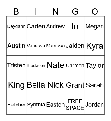 KINGO Bingo Card