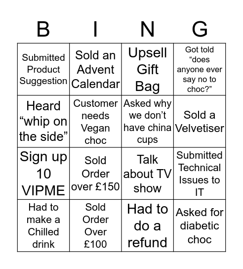 Calendars.com Customer Service Bingo!  Bingo Card