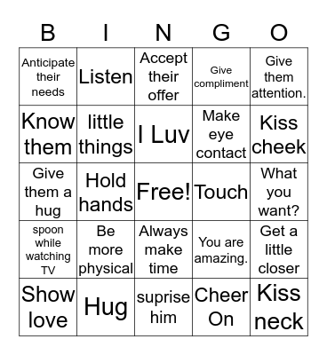 Love Bingo Card