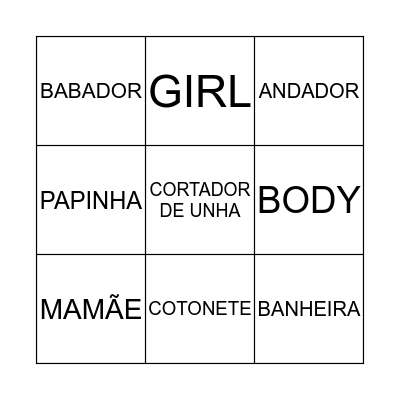 BINGO BABY Bingo Card