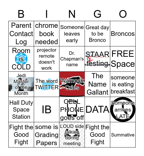 November Faculty Meeting BINGO Card